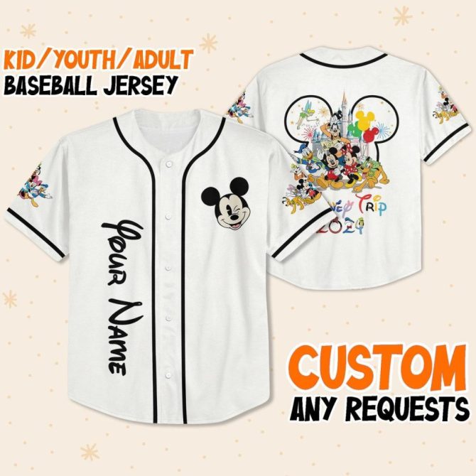 Custom Name Baseball Jersey - Kids/Youth/Adult - Disney Themed - Perfect For Family Trips!