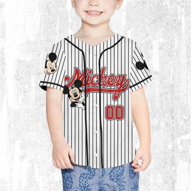 Custom Mickey Mouse Striped Baseball Jersey – Personalize For Kids/Adults! Limited Edition - Image 9
