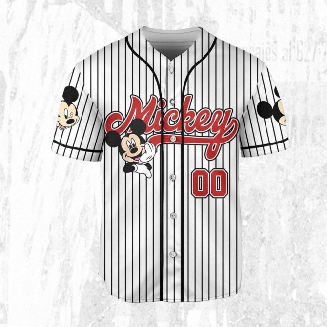 Custom Mickey Mouse Striped Baseball Jersey – Personalize For Kids/Adults! Limited Edition - Image 5