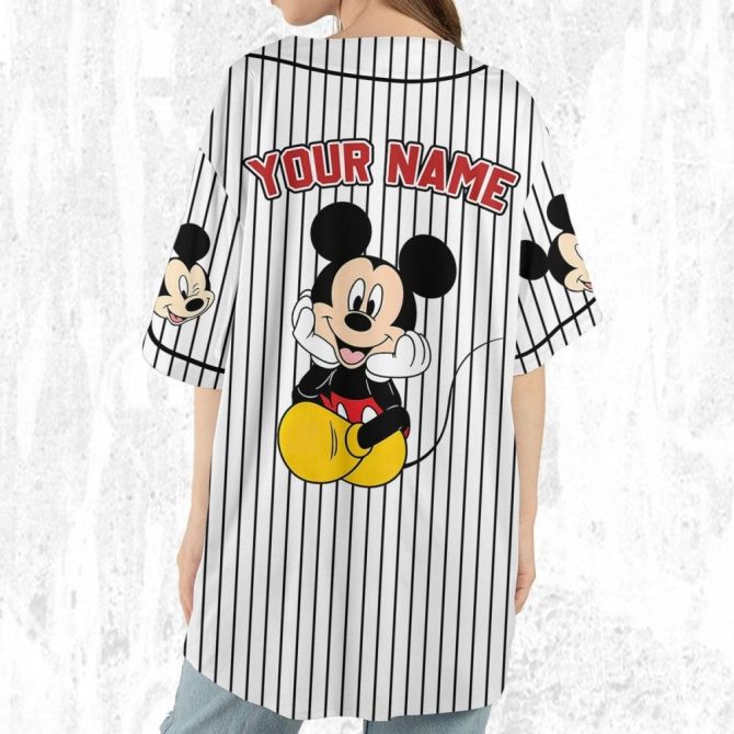 Custom Mickey Mouse Striped Baseball Jersey – Personalize For Kids/Adults! Limited Edition - Image 8