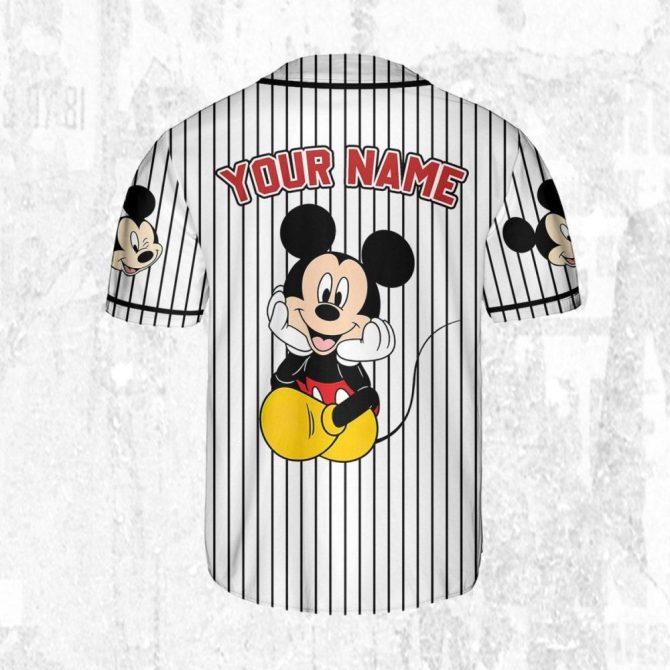 Custom Mickey Mouse Striped Baseball Jersey – Personalize For Kids/Adults! Limited Edition - Image 6
