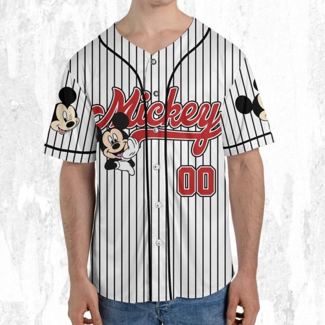 Custom Mickey Mouse Striped Baseball Jersey – Personalize For Kids/Adults! Limited Edition - Image 7