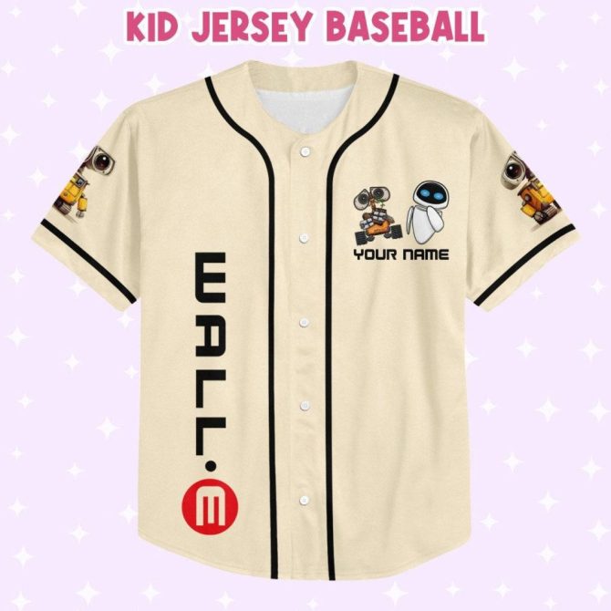 Custom Wall-E Baseball Jersey For Kids/Youth/Adults - Personalize Name & Number - Image 3