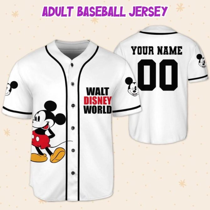 Custom Disney Baseball Jersey – Personalized Mickey Design For Kids/Adults - Image 6