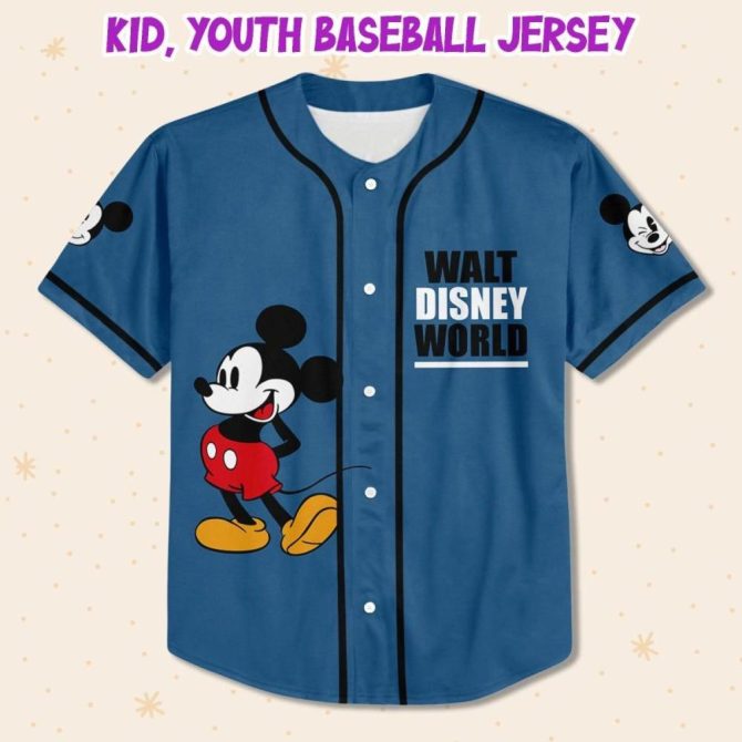 Custom Disney Baseball Jersey - Personalized Mickey Design For Kids/Youth/Adults - Image 3