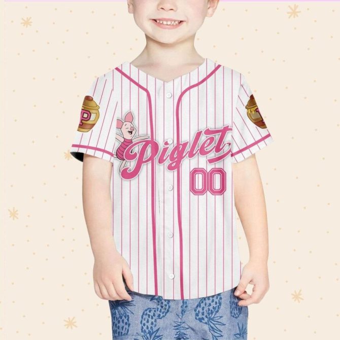 Custom Kid/Youth/Adult Baseball Jersey – Personalized Piglet Design – Add Your Name! - Image 5