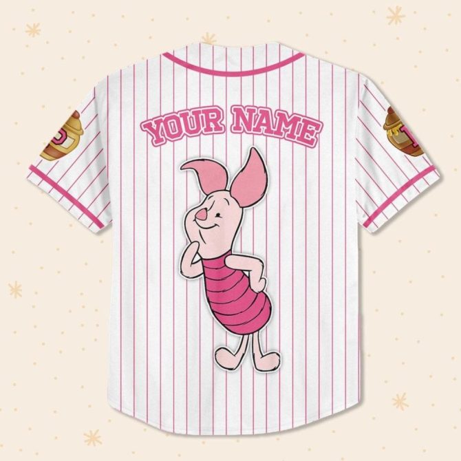 Custom Kid/Youth/Adult Baseball Jersey – Personalized Piglet Design – Add Your Name! - Image 4
