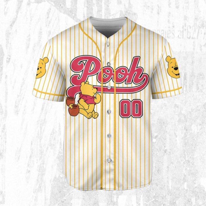 Customize Your Own Pooh Baseball Jersey - Kids/Youth/Adult Sizes Available! - Image 4