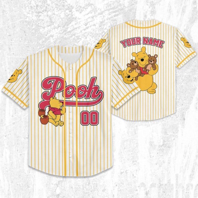 Customize Your Own Pooh Baseball Jersey - Kids/Youth/Adult Sizes Available! - Image 3