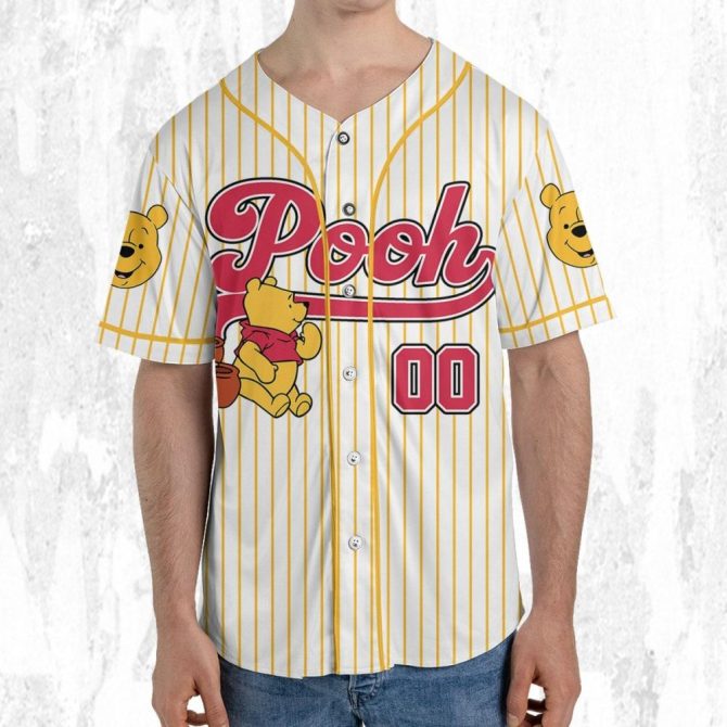 Customize Your Own Pooh Baseball Jersey - Kids/Youth/Adult Sizes Available! - Image 6
