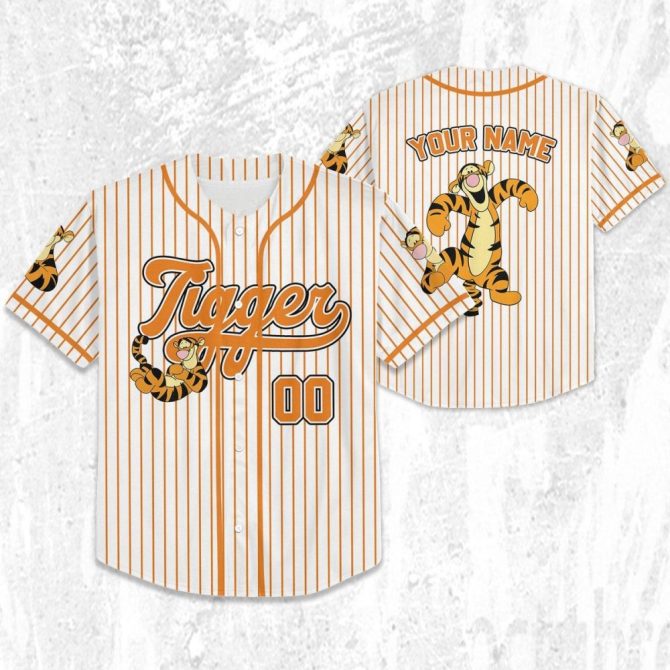 Customizable Tigger Baseball Jersey For Kids/Youth/Adults - Personalize With Your Name! - Image 3