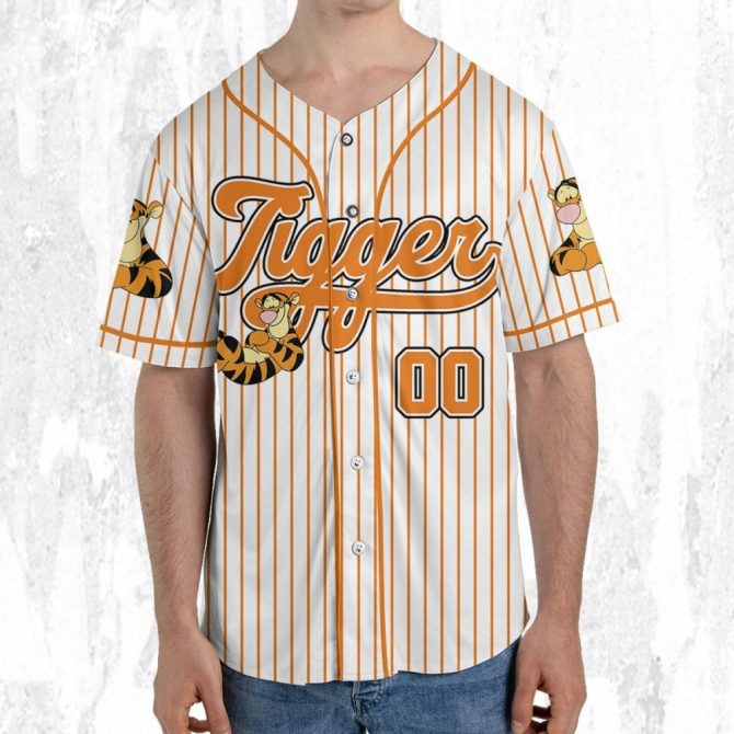Customizable Tigger Baseball Jersey For Kids/Youth/Adults - Personalize With Your Name! - Image 6