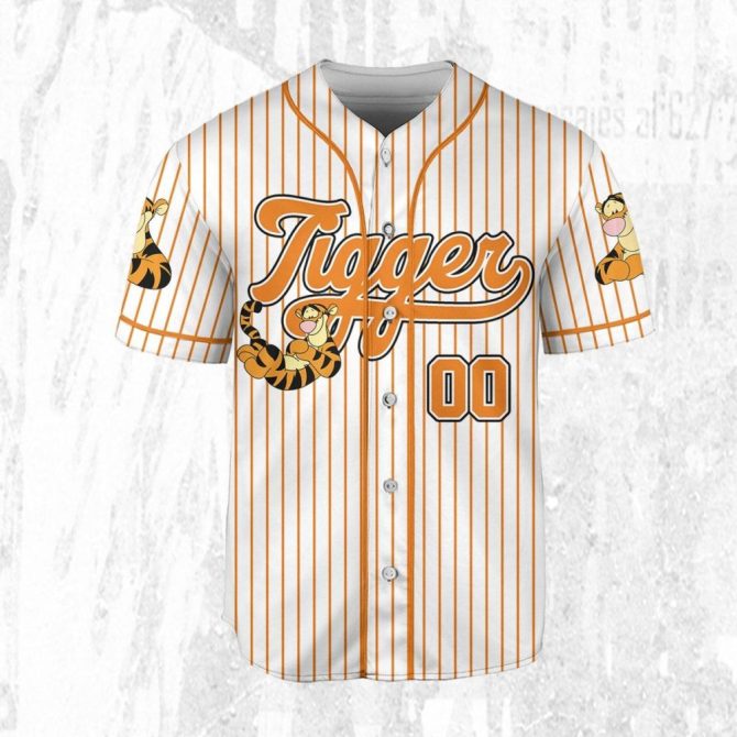 Customizable Tigger Baseball Jersey For Kids/Youth/Adults - Personalize With Your Name! - Image 4