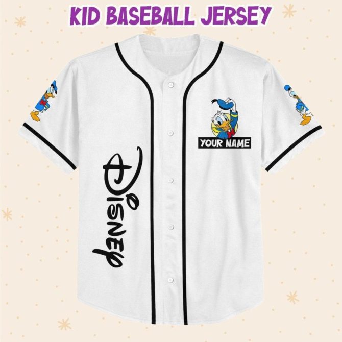 Custom Disney Donald Duck Baseball Jersey For Kids/Adults - Add Your Name & Number - Image 3