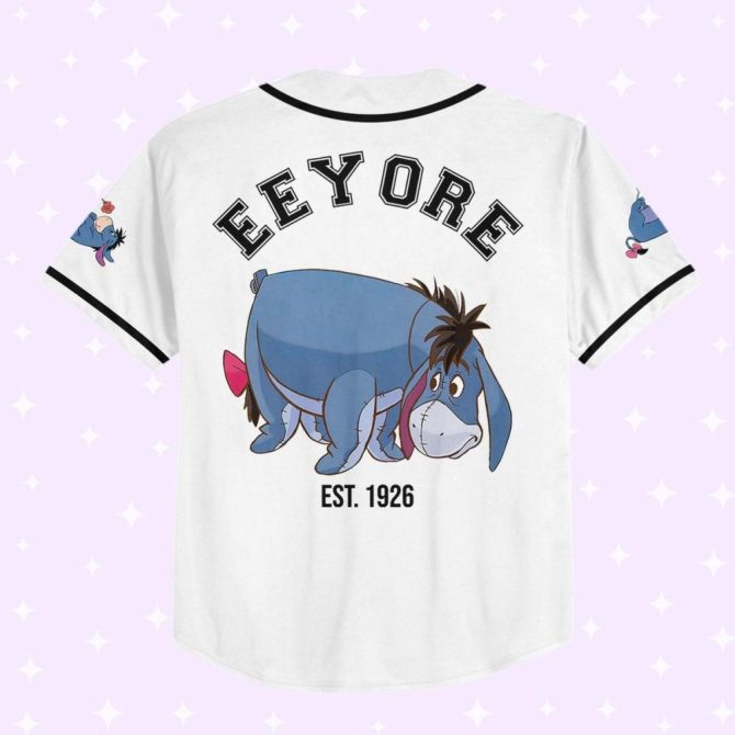 Custom Disney Eeyore Baseball Jersey - Kids/Youth/Adult - Personalize Name & Number - Image 4
