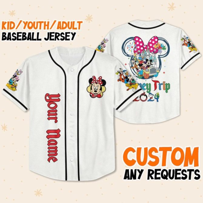 Custom Disney Baseball Jersey For Kids/Adults – Personalized Trip 2024 Design - Image 2