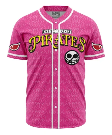 Vibrant Pink Pirate Baseball Jersey – Anime-Inspired, Unique Design, Unisex