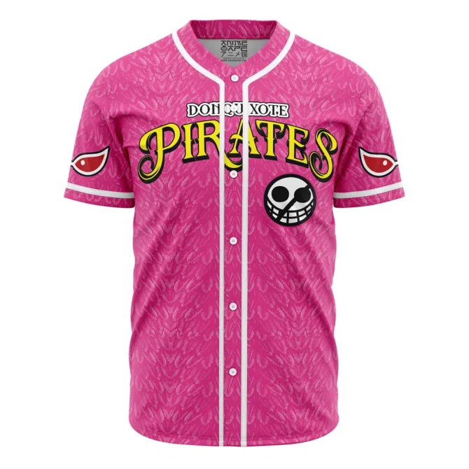 Vibrant Pink Pirate Baseball Jersey – Anime-Inspired, Unique Design, Unisex