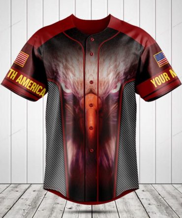 Custom Patriotic Eagle Baseball Jersey – Bold Design, Personalizable Sleeves, Perfect For Sports Enthusiasts