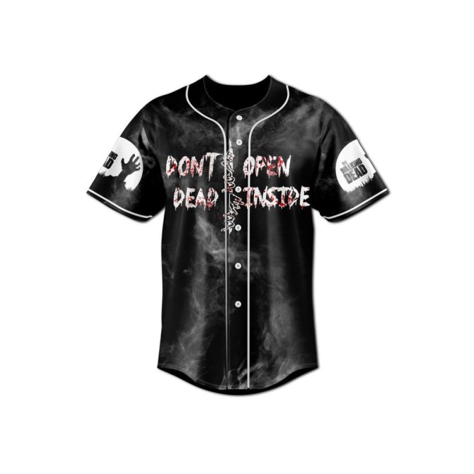 Custom Zombie Baseball Jersey - Don'T Open Dead Inside - Personalize Name & Number - Image 3