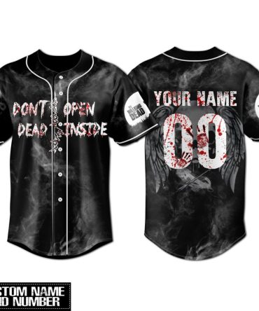 Custom Zombie Baseball Jersey - Don'T Open Dead Inside - Personalize Name & Number