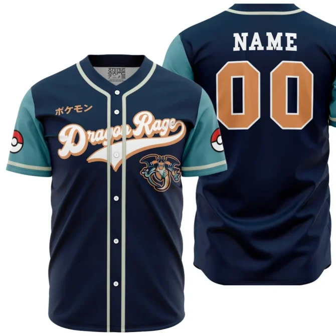 Customizable Dragon Rage Baseball Jersey - Stylish Anime-Inspired Design