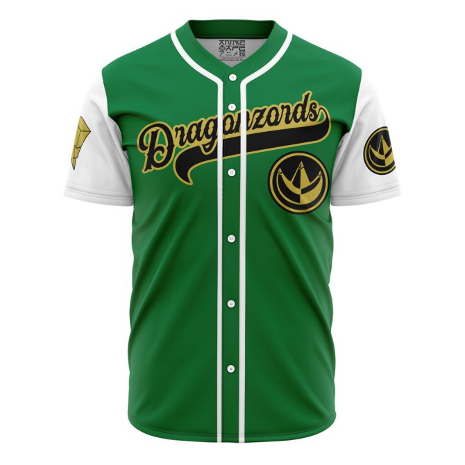 Custom Green Baseball Jersey - Dragonzords Design, Personalized Name & Number - Image 2
