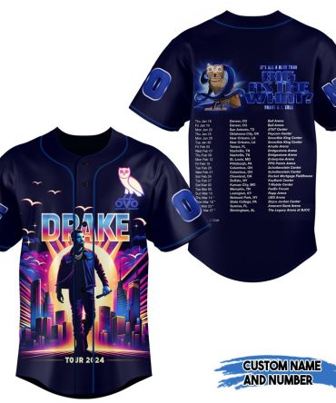 Custom Drake Tour 2024 Jersey Shirt - Personalized Name & Number, Ovo Owl Design