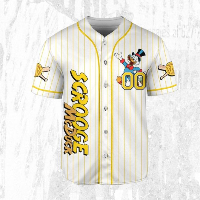 Customizable Scrooge Mcduck Baseball Jersey - Personalize For Kids, Youth, Adults - Image 4