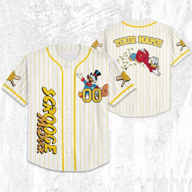 Customizable Scrooge Mcduck Baseball Jersey - Personalize For Kids, Youth, Adults - Image 3