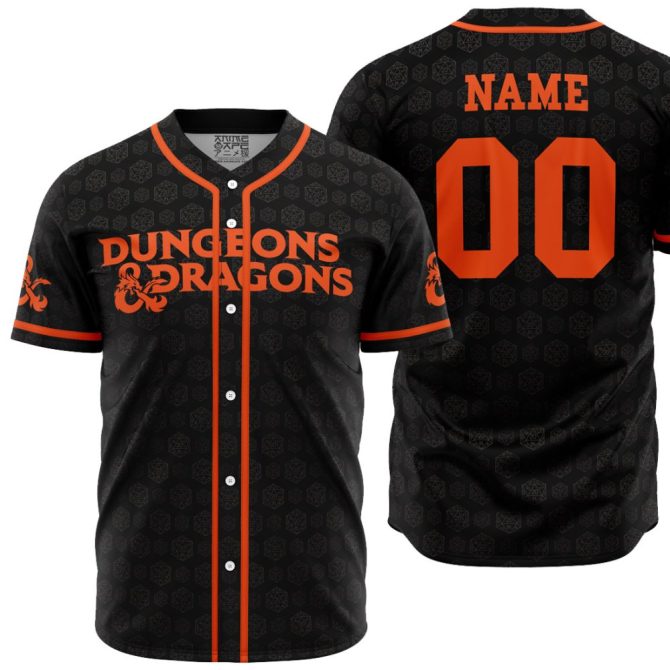 Dungeons & Dragons Customizable Baseball Jersey - Personalized Name & Number