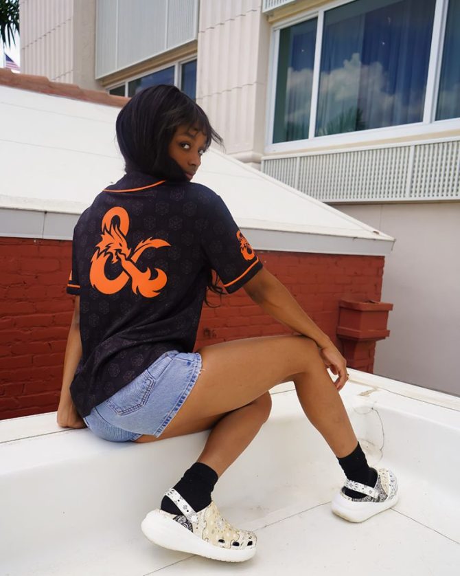 Dungeons & Dragons Baseball Jersey – Unique Geek Apparel For Gamers – Black & Orange Design - Image 5