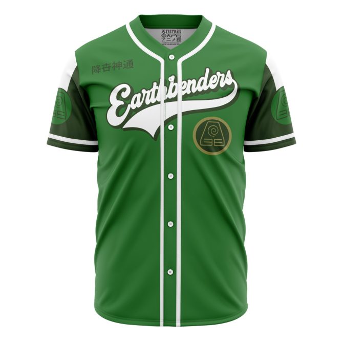 Custom Earthbenders Green Baseball Jersey – Personalized Name & Number, Stylish Fan Gear - Image 2