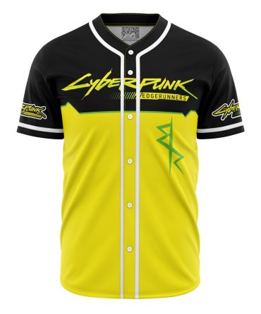 Cyberpunk Edgerunners Baseball Jersey - Bold Yellow & Black Design - Unisex Fashion Tee