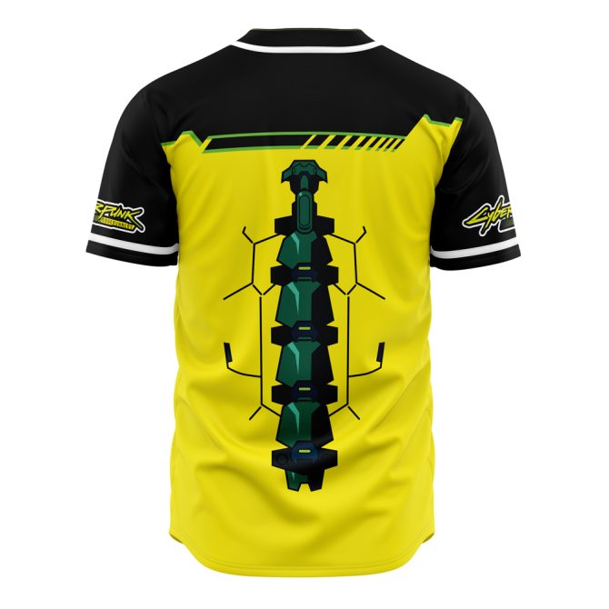 Cyberpunk Edgerunners Baseball Jersey - Bold Yellow & Black Design - Unisex Fashion Tee - Image 2