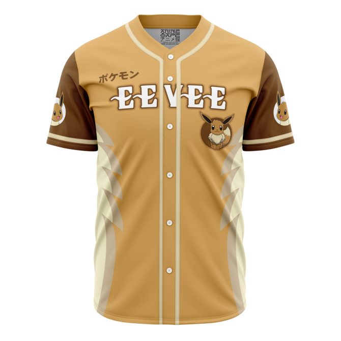 Custom Eevee Baseball Jersey – Personalized Name & Number – Perfect Gift For Pokémon Fans! - Image 2