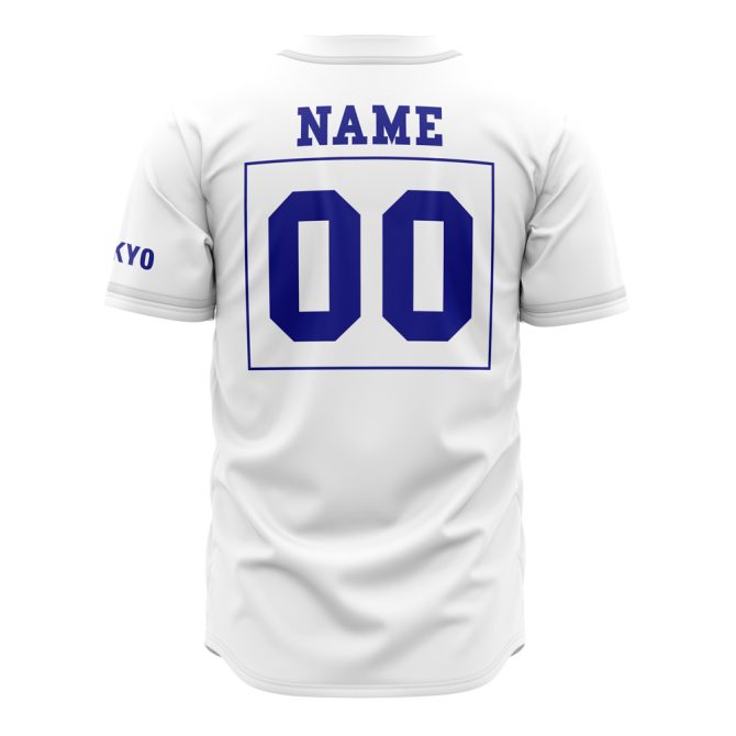 Customizable Japanese Style Baseball Jersey - Personalized Name & Number, White Premium Quality - Image 3