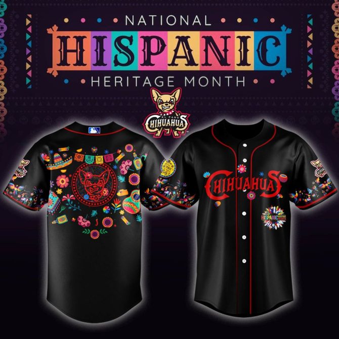 Celebrate Hispanic Heritage: Vibrant Chihuahuas Baseball Jersey - Limited Edition!