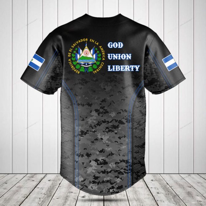 Customizable Black Camo Baseball Jersey - Add Your Name & Team Logo - Image 2