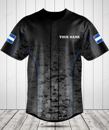Customizable Black Camo Baseball Jersey - Add Your Name & Team Logo