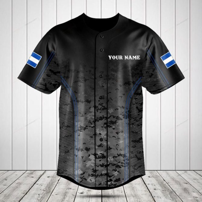 Customizable Black Camo Baseball Jersey - Add Your Name & Team Logo