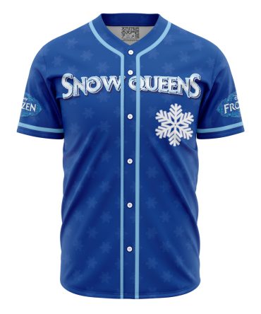 Snow Queens Blue Baseball Jersey - Stylish Frosted Design For Fans