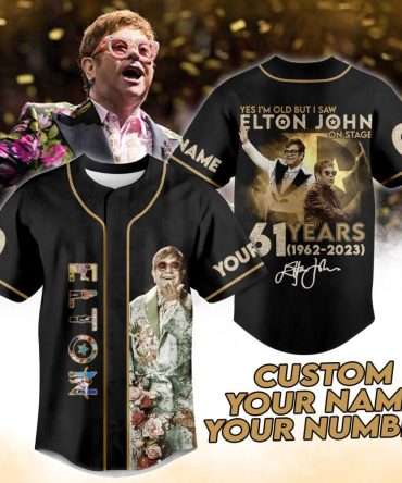 Custom Elton John 61 Years Jersey - Personalized Name & Number - Limited Edition Tribute Shirt