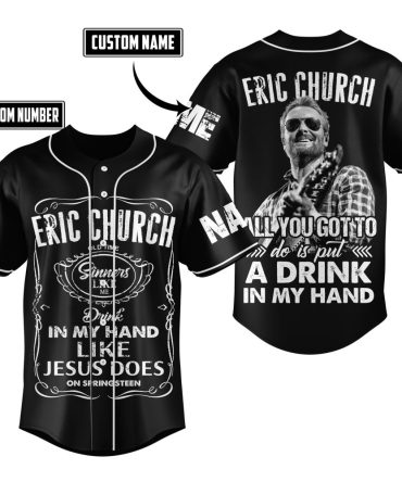 Customizable Eric Church Baseball Jersey - Add Your Name & Number - Perfect For Fans!