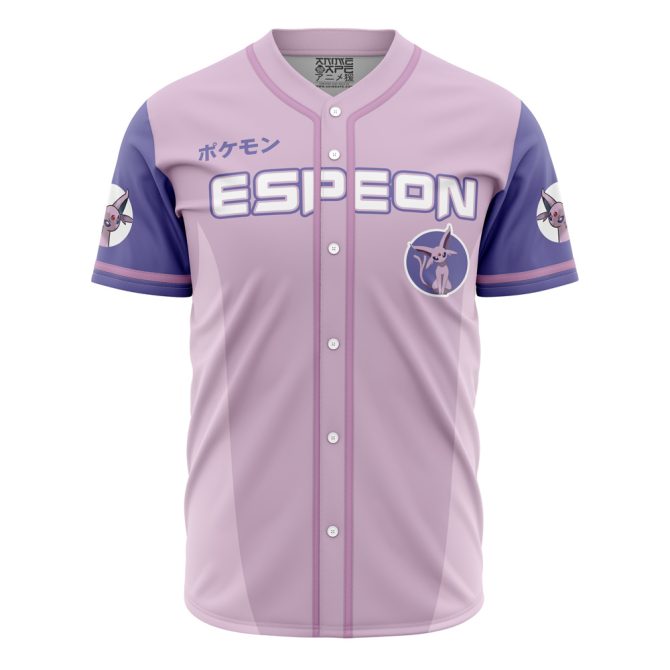Custom Espeon Baseball Jersey – Personalized Name & Number, Anime Fan Apparel - Image 2