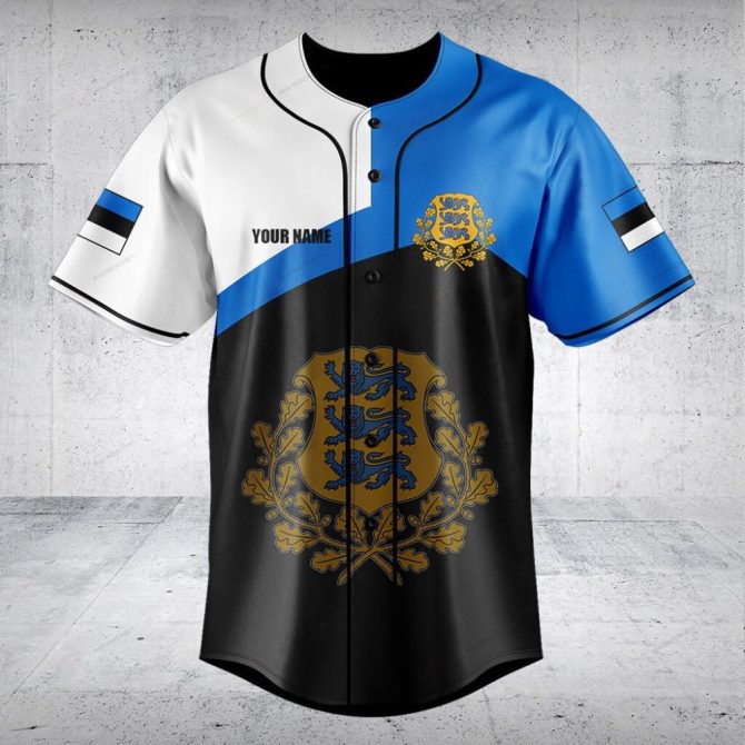 Customizable Estonia Flag Baseball Jersey - Unique National Pride Apparel