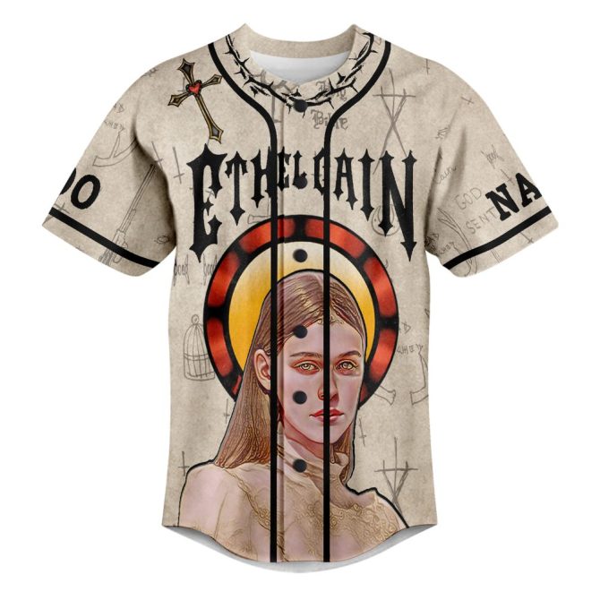 Customizable Gothic Art Baseball Jersey – Unique Design, Add Your Name & Number! - Image 2