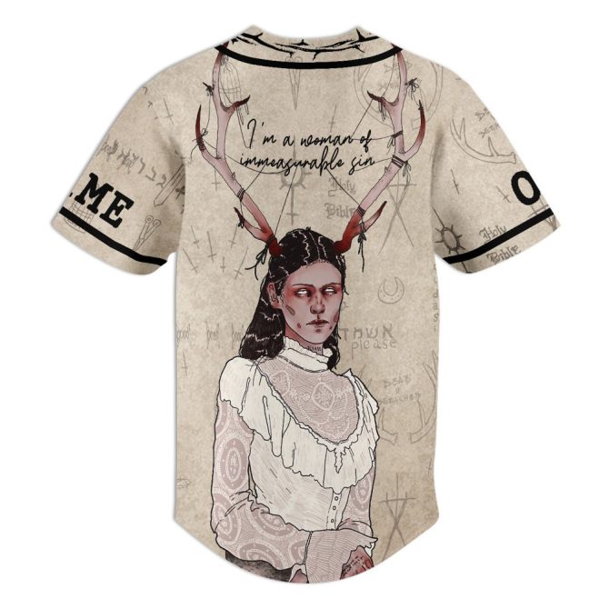 Customizable Gothic Art Baseball Jersey – Unique Design, Add Your Name & Number! - Image 3