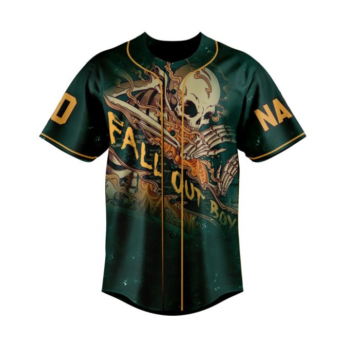 Customize Your Fall Out Boy Skull Jersey – Personalized Name & Number – Unique Rock Style - Image 2