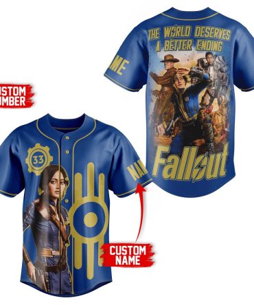 Customizable Fallout Baseball Jersey – Personalized Gamer Apparel With Name & Number